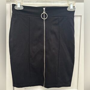 BodyCon Skirt With O-Ring Zipper Down the Middle